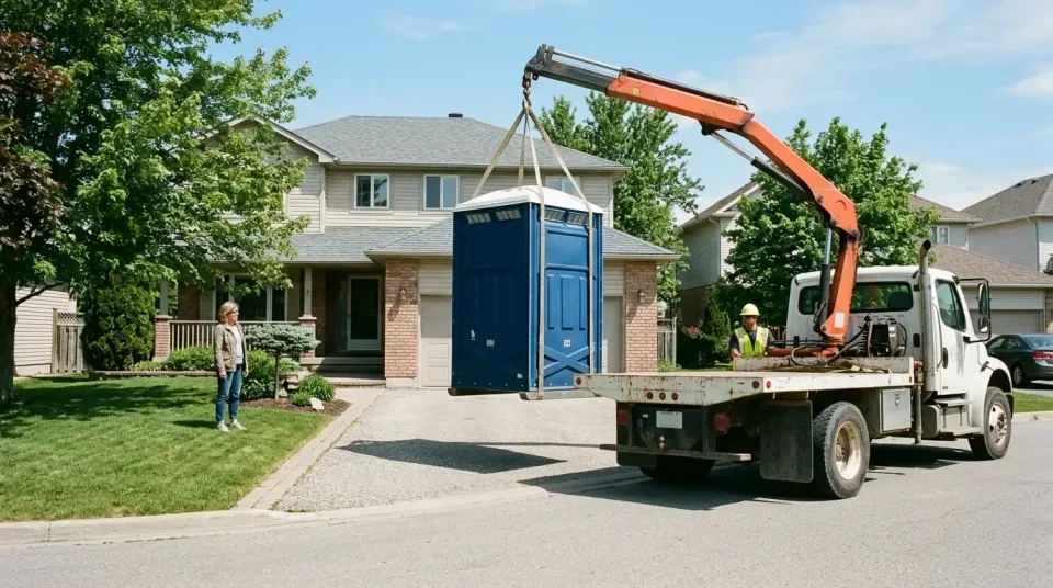 Porta Potty — Residential Driveway